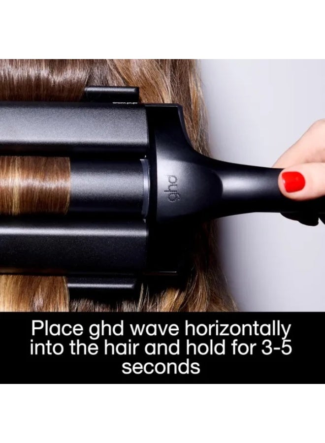 جي إتش دي جهاز تمويج الشعر ثلاثي الأسطوانات لتموجات شعر الشاطئية أسود 185 درجة مئوية - Image 4